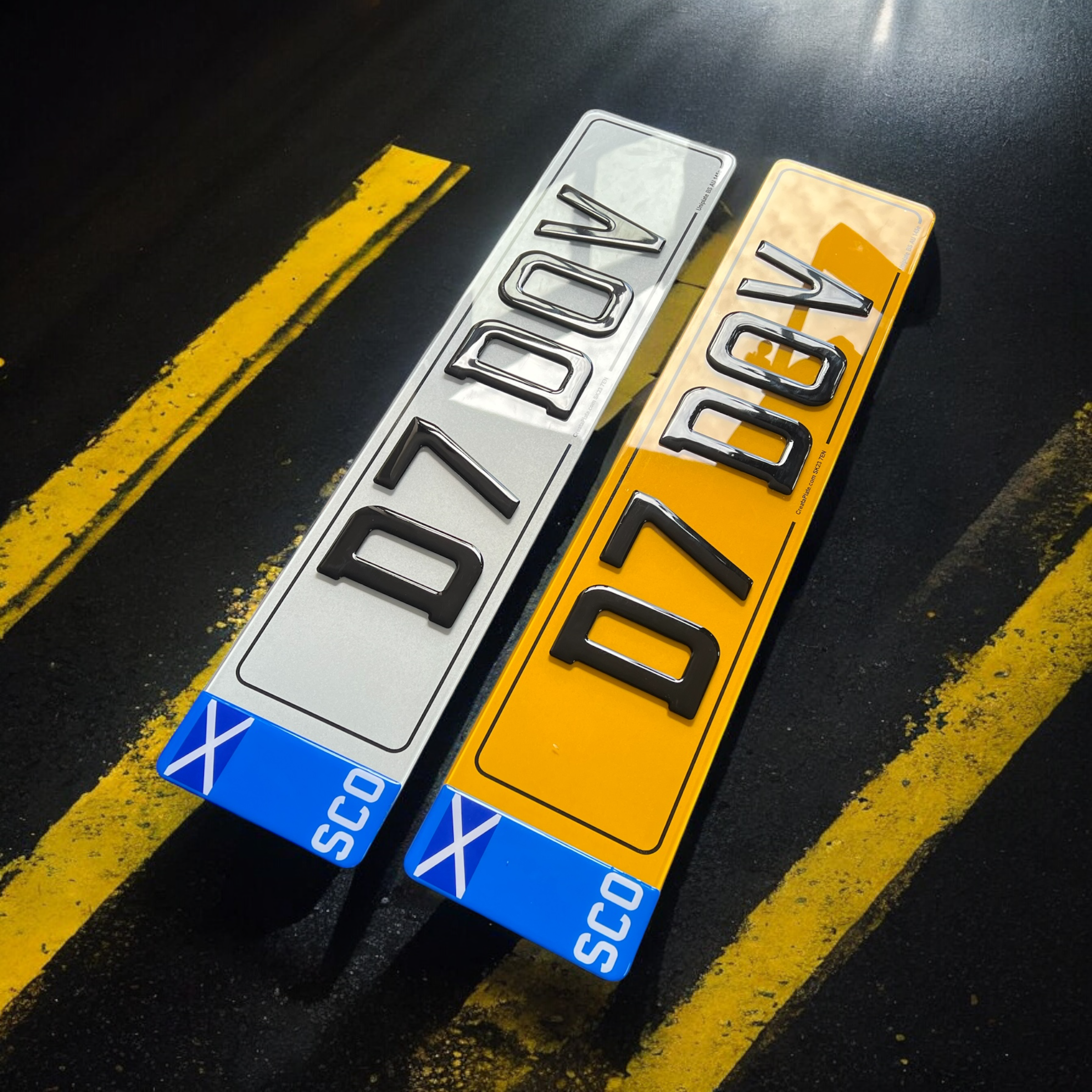 3D Gel Number Plates (Pair)