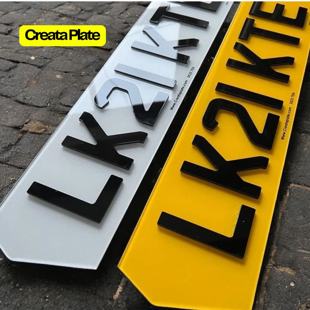 4D Acrylic Hex Style Number Plates (PAIR)