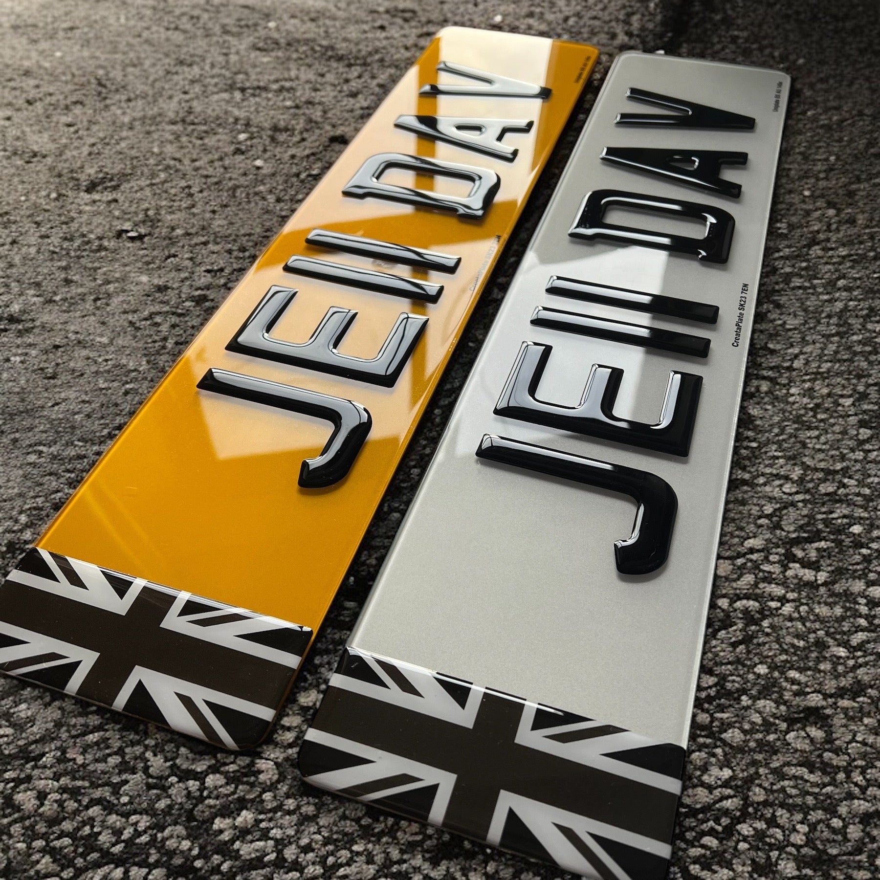 3D Gel Number Plates (Pair)