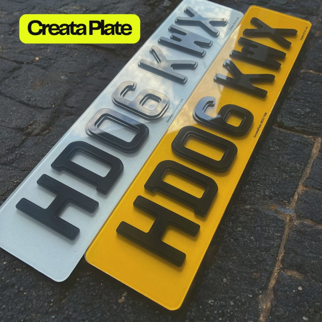 4D PYRAMID Acrylic Number Plates - (pair)