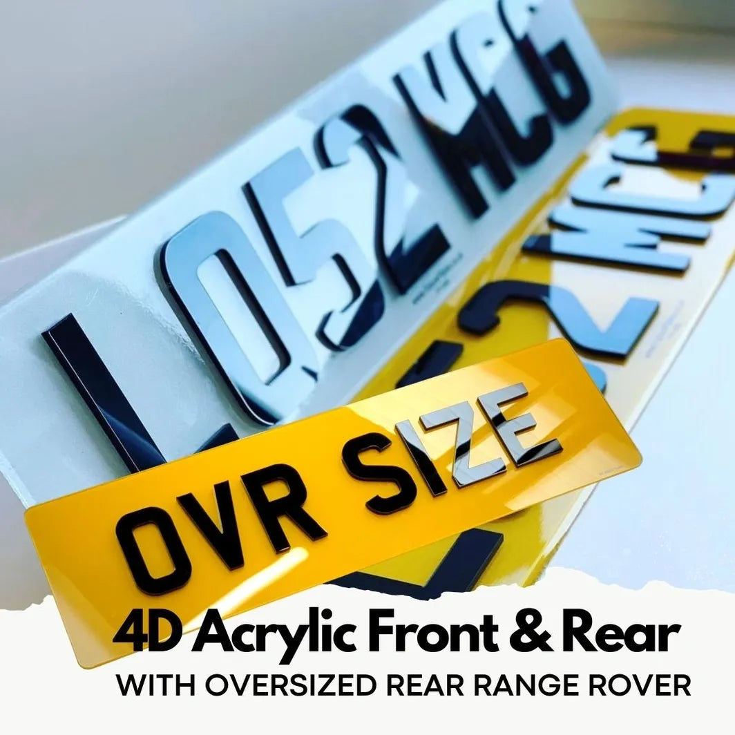 Range Rover 4D Front and Rear Acrylic Number Plates - Creata Plate