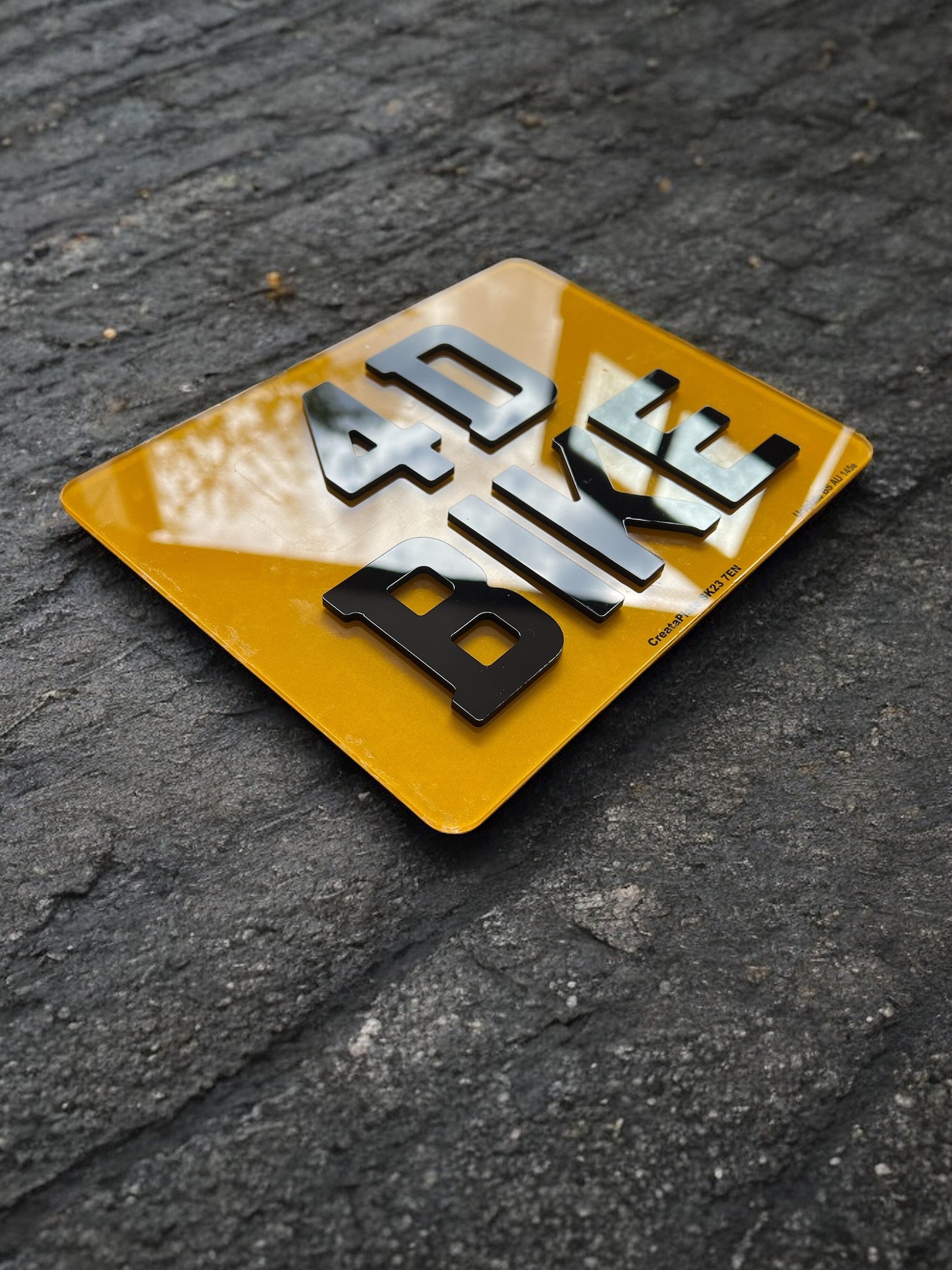 4D Acrylic Motorbike Rear Plate