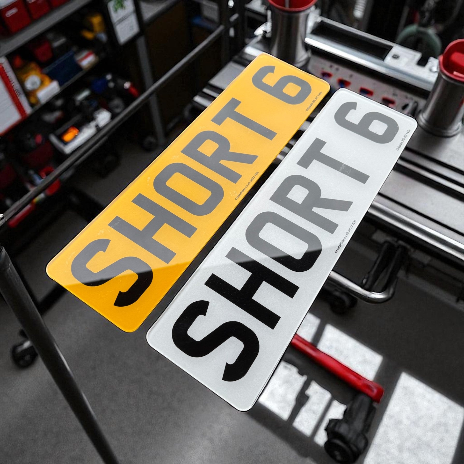 Short 6 Digit Printed Number Plates (Pair)